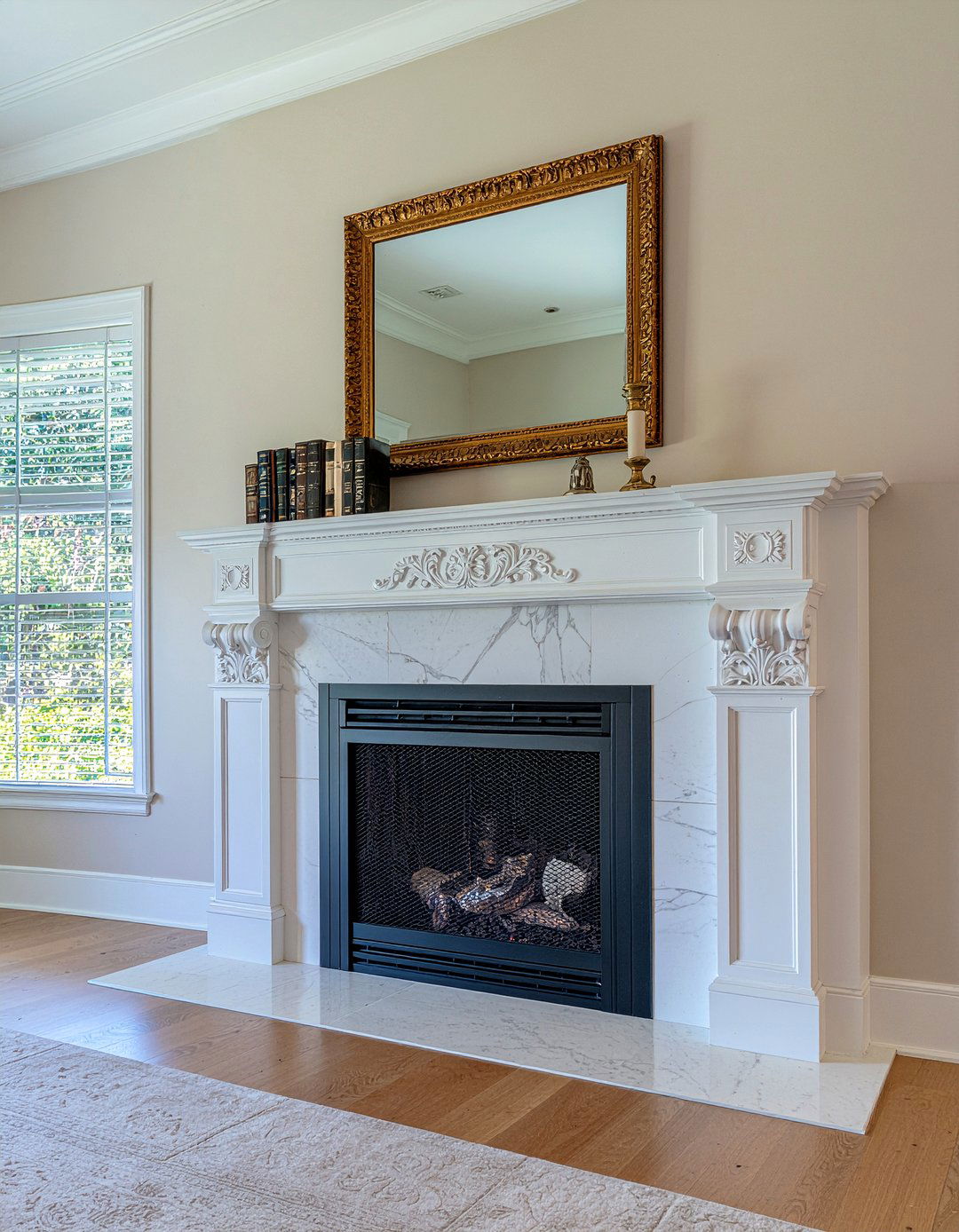 Marble Fireplace Mantel - 30 light academia living room ideas