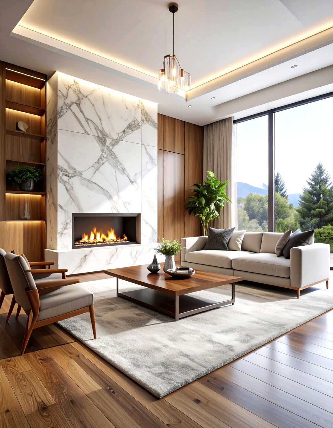 Marble Fireplace Surround - 30 marble accent ideas