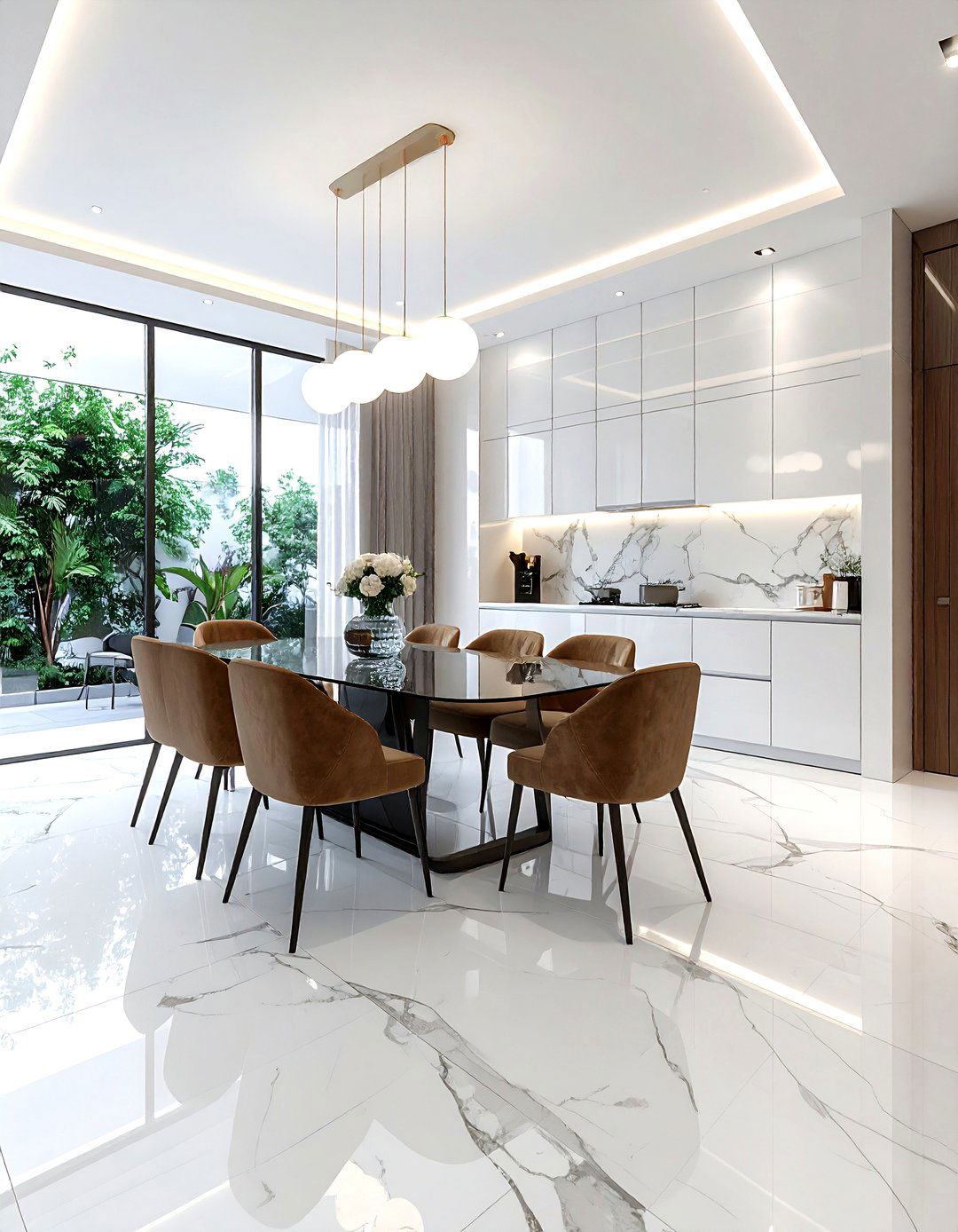 Marble Floor Dining - 30 regal dining room ideas