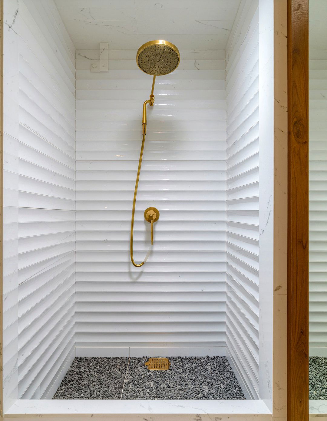 Marble Fluted Tile Shower - 30 fluted tile bathroom ideas