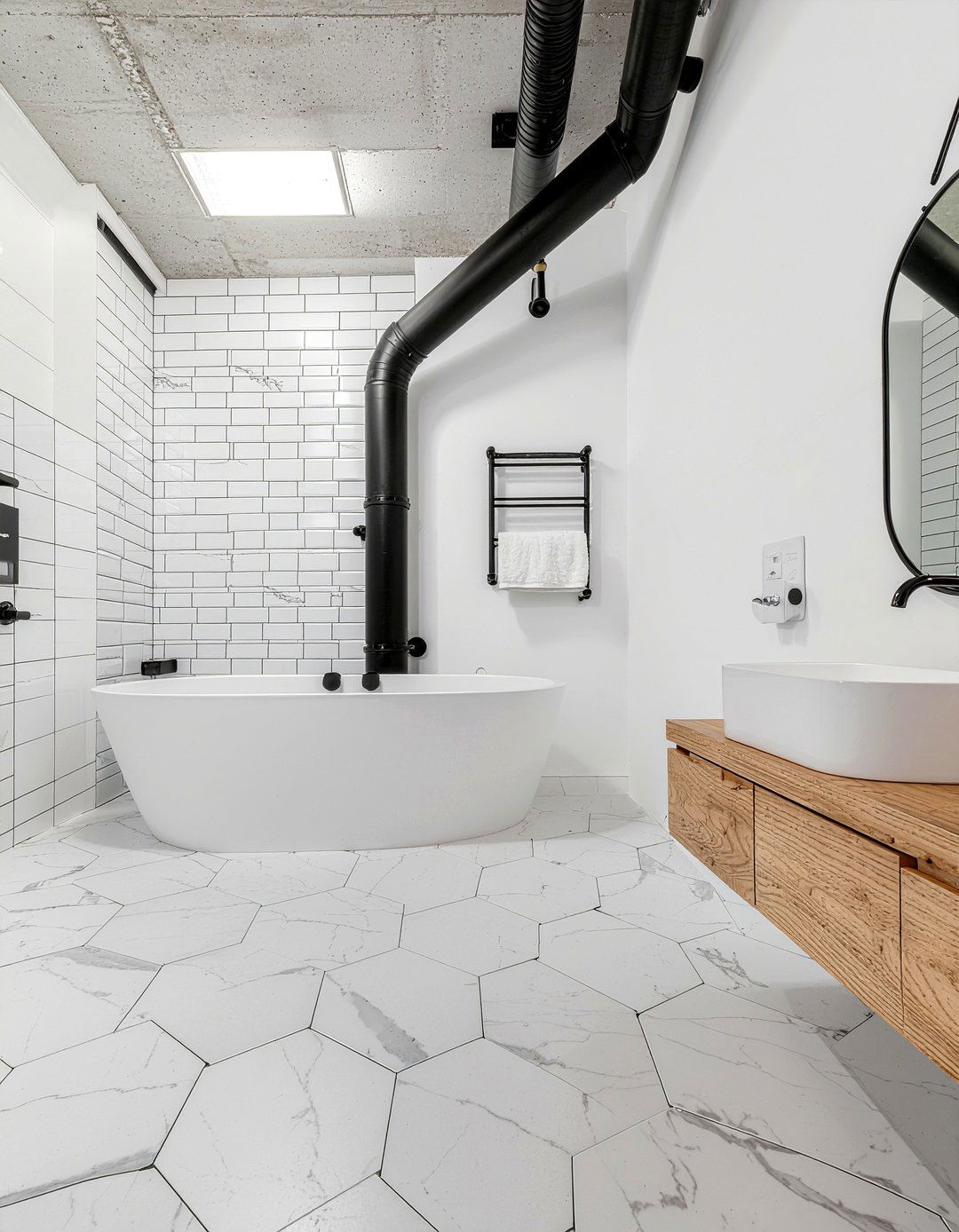 Marble Hexagon Tile With Black Grout - 30 marble hexagon tile bathroom ideas