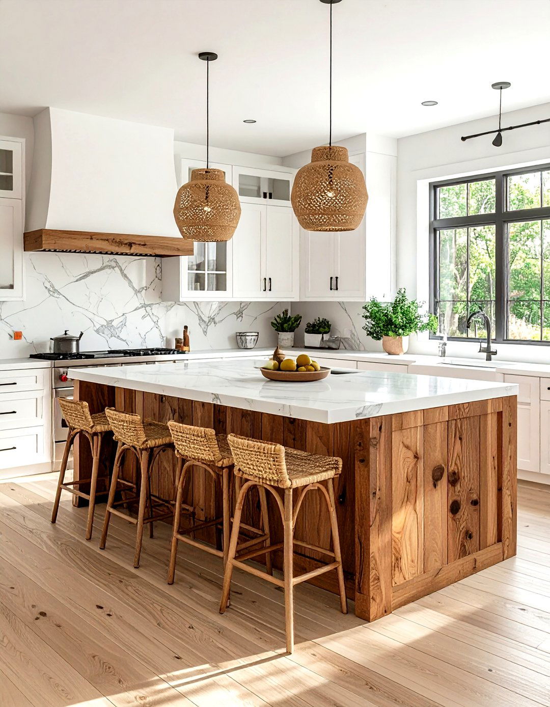 Marble Island With Wood Accents - 30 marble kitchen island ideas