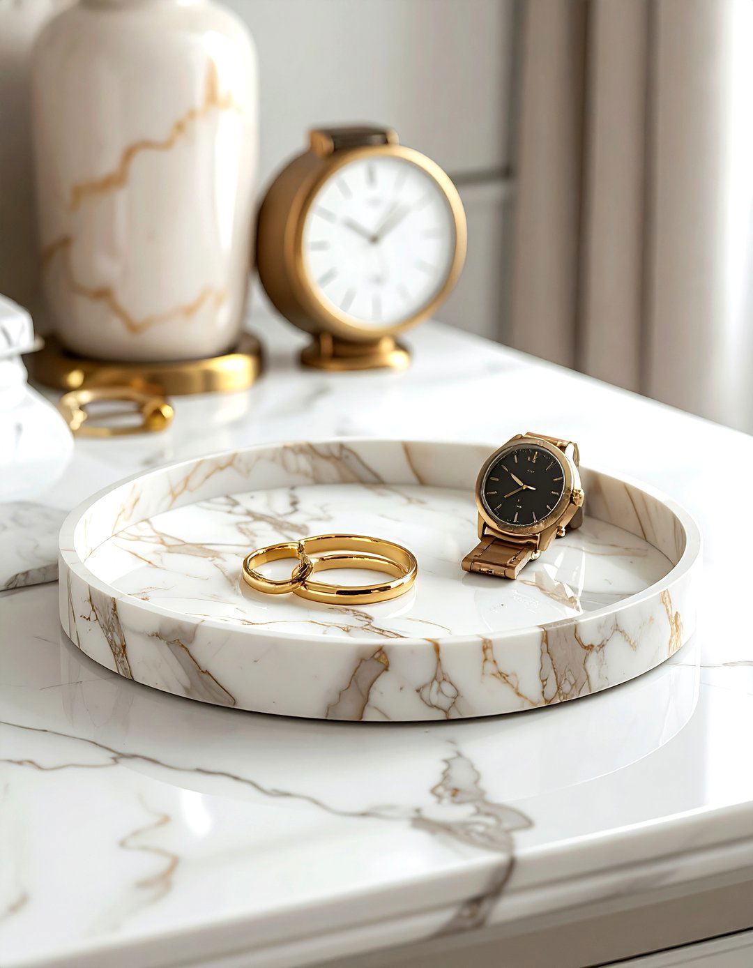 Marble Jewelry Tray - 30 beige bedroom accessories ideas