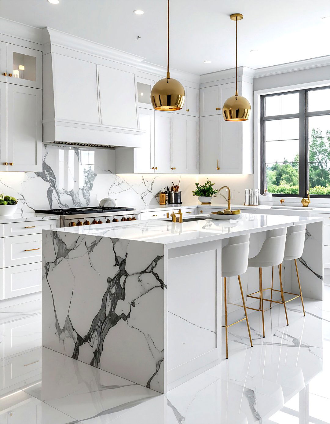 Marble Kitchen Backsplash - 30 studio kitchen ideas