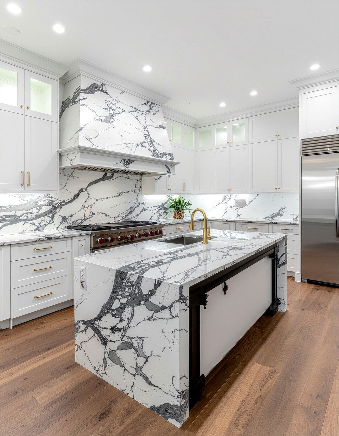 Marble Kitchen Cabinets - 30 slab door kitchen cabinet ideas