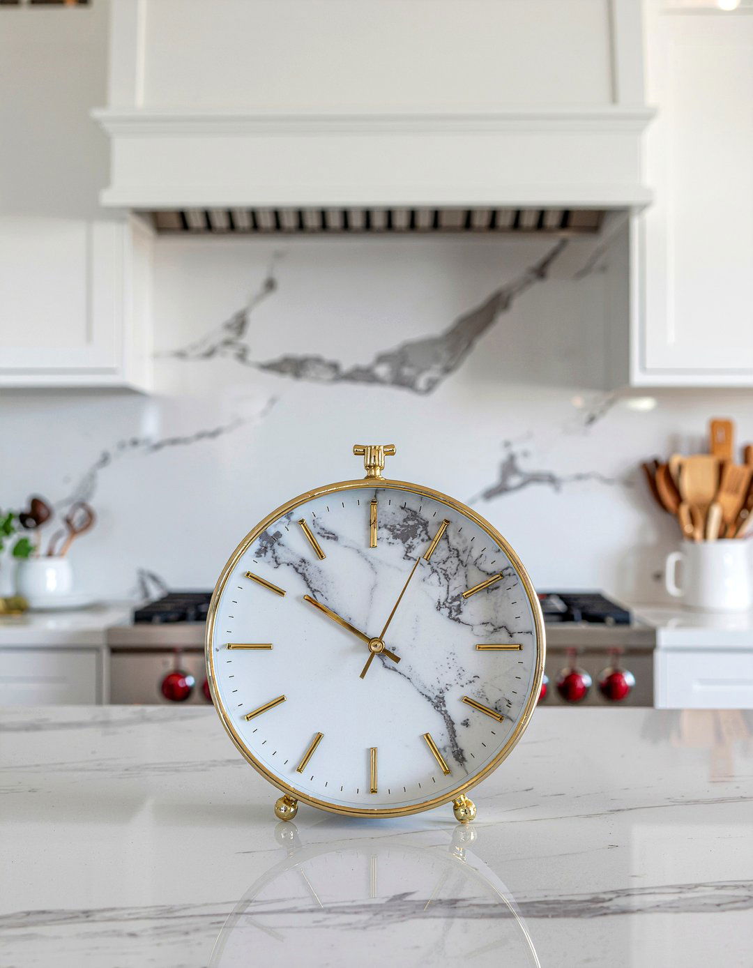 Marble Kitchen Clock - 30 kitchen clock ideas