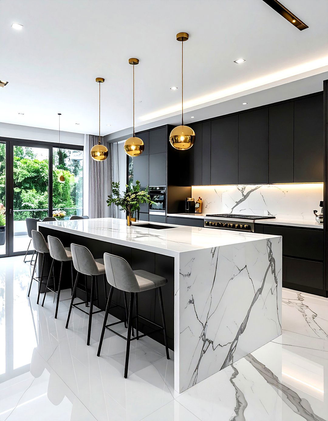 Marble Kitchen Island - 30 marble decor ideas