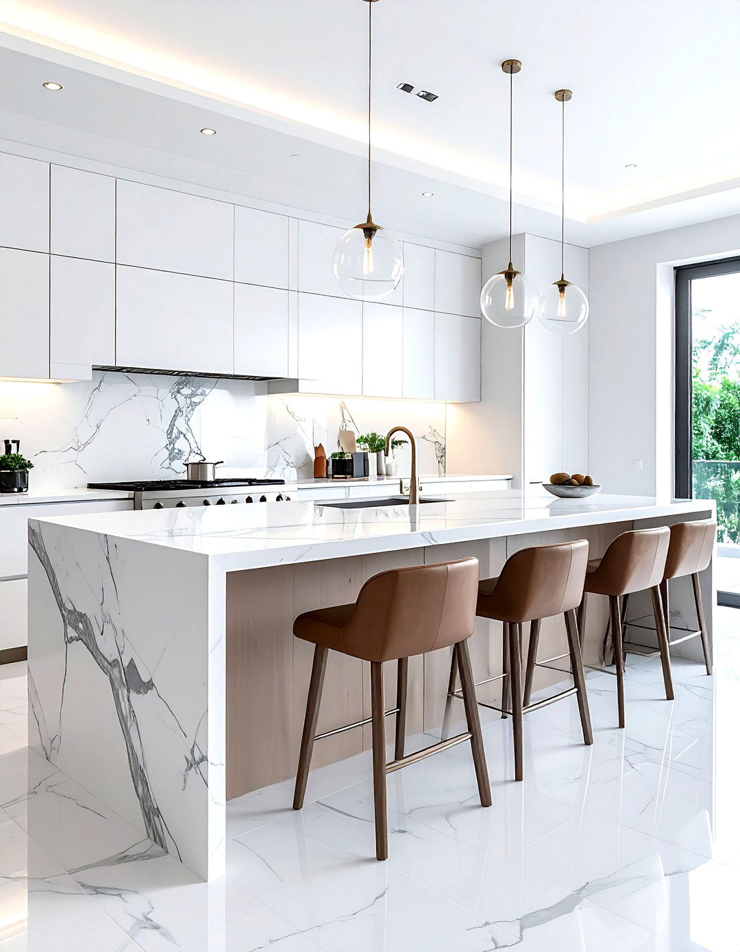 Marble Kitchen Island - 30 complete kitchen ideas