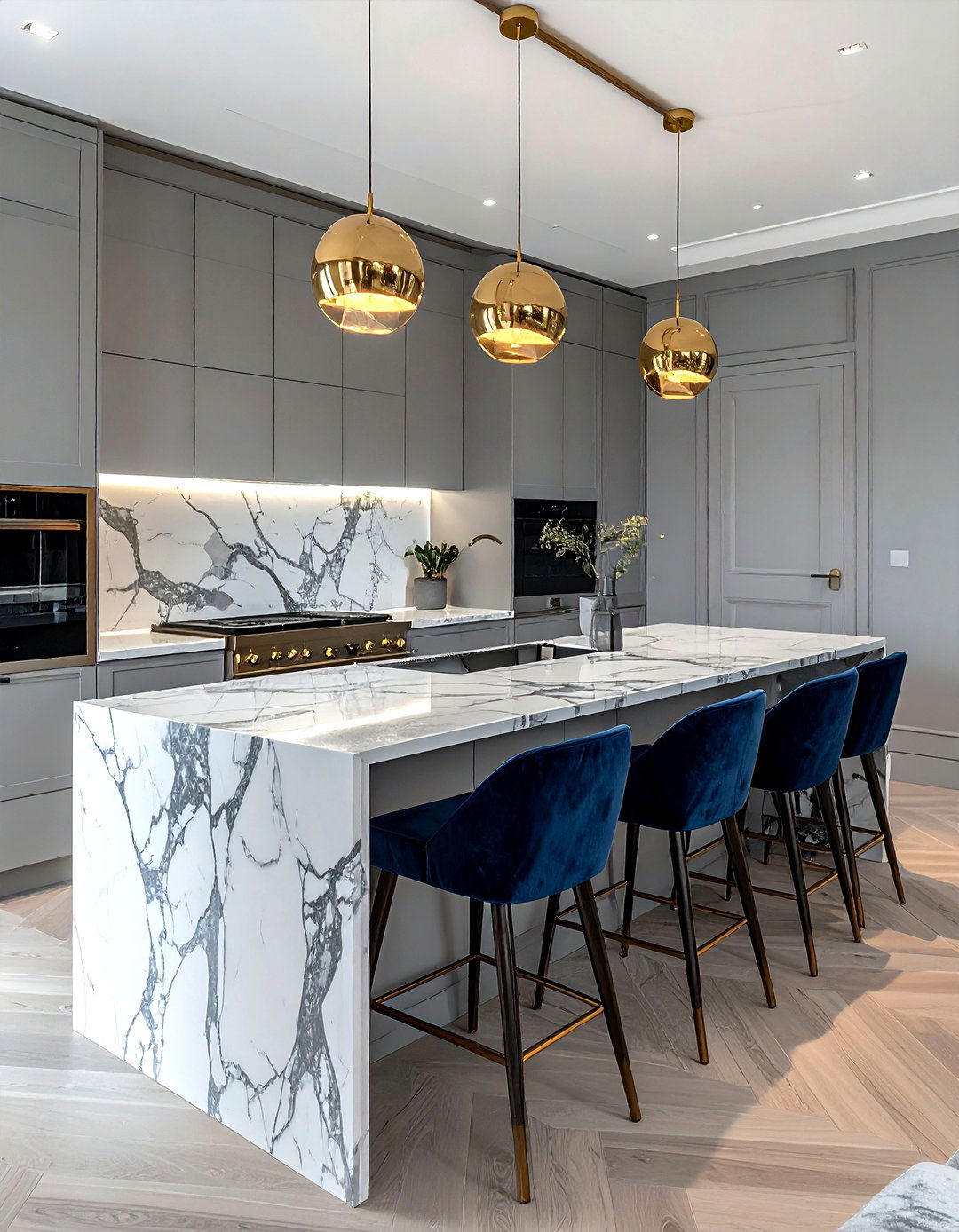 Marble Kitchen Island - 30 kitchen design ideas