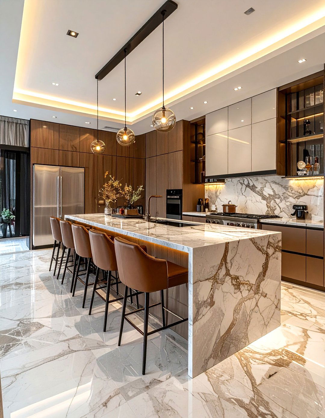 Marble Kitchen Island Dining - 30 open plan dining ideas