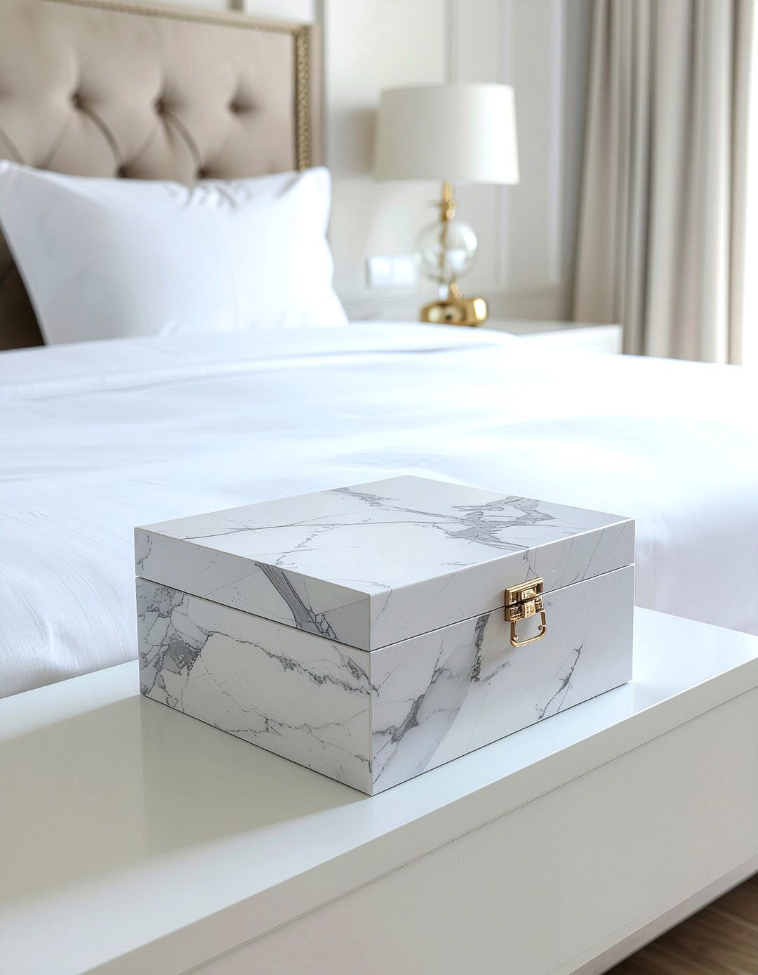 Marble Lidded Box - 30 bedroom decorative boxes