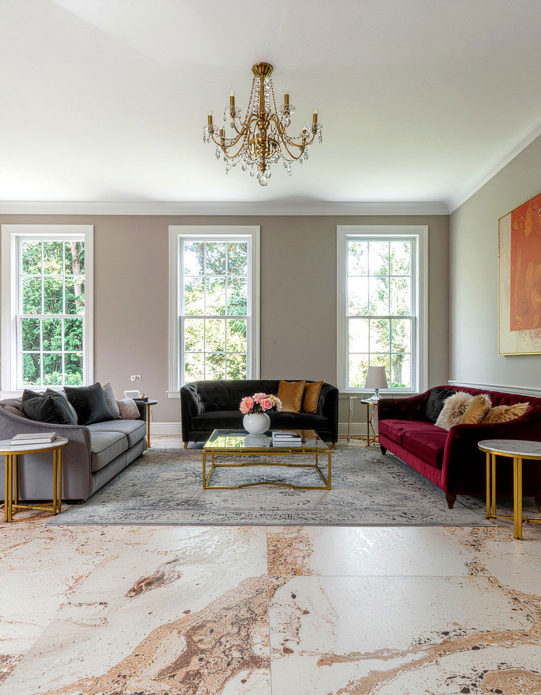 Marble Look Cork Tile - 30 living room cork flooring ideas