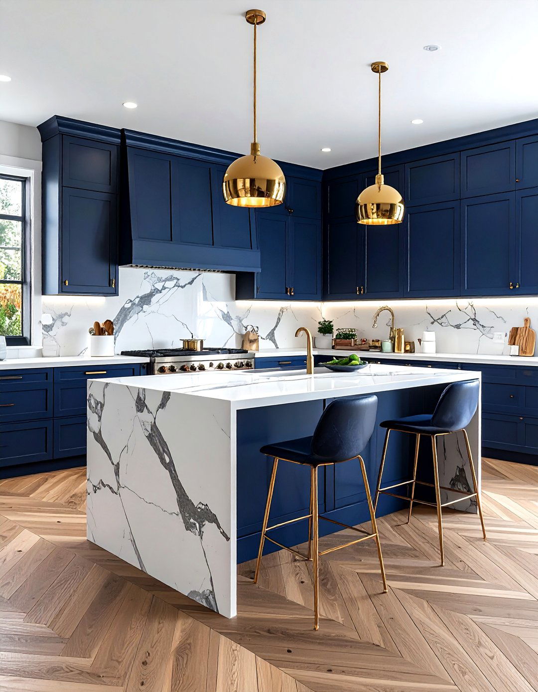 Marble Look Kitchen - 30 solid surface countertop kitchen ideas