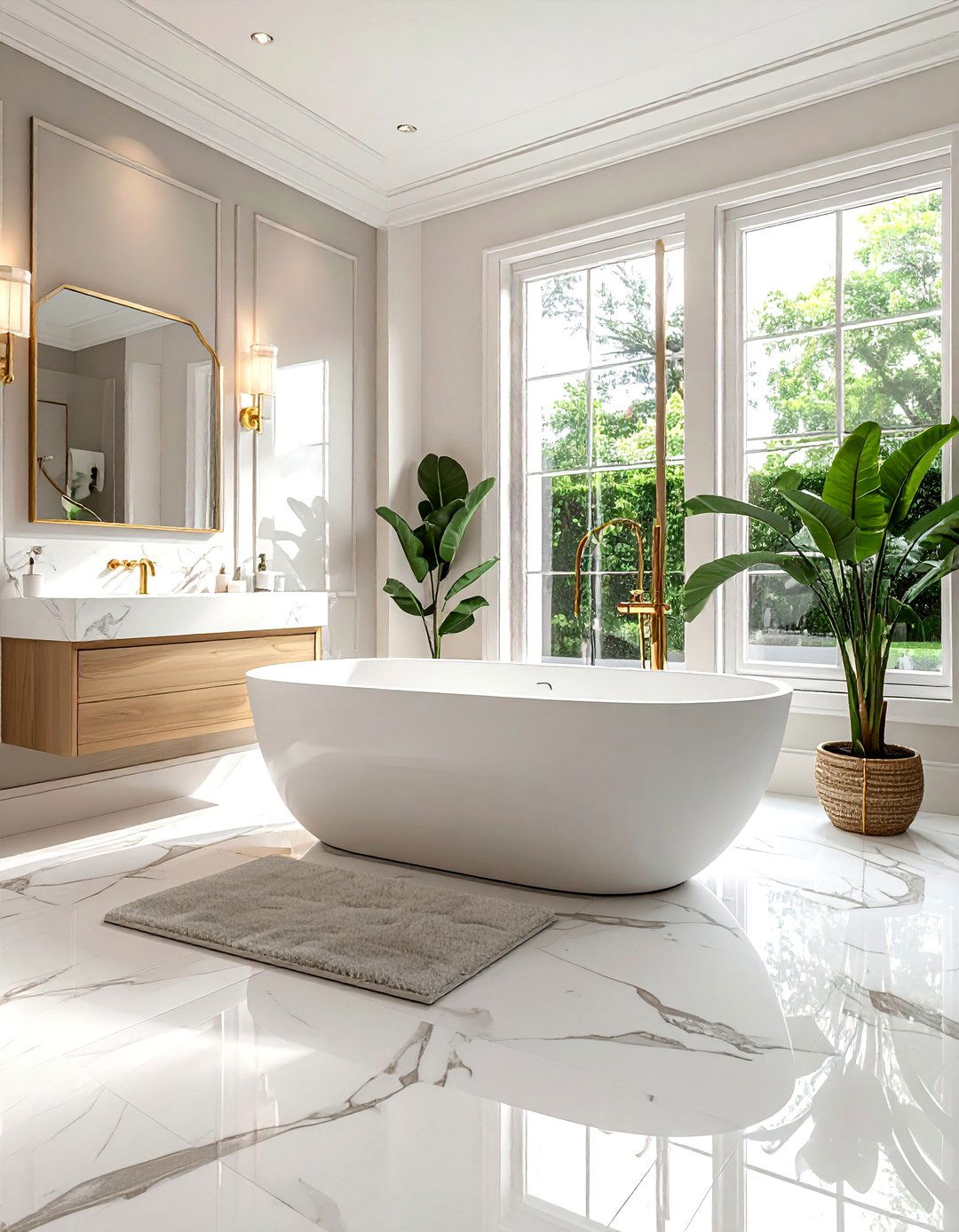 Marble Look Vinyl - 30 bathroom vinyl flooring ideas