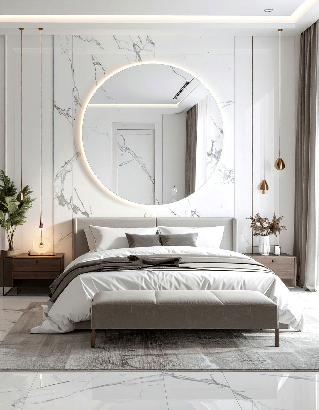 Marble Mirror Frame - 30 marble decor ideas
