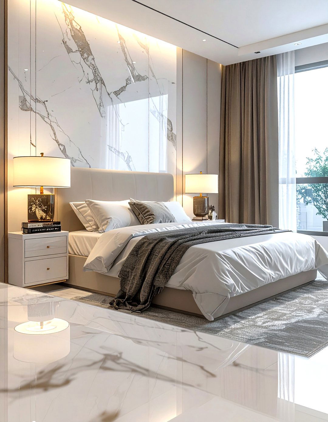 Marble Nightstand Top - 30 marble accent ideas