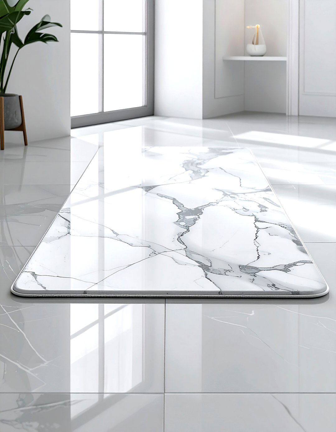 Marble Patterned Pet Mat - 30 pet bed living room ideas