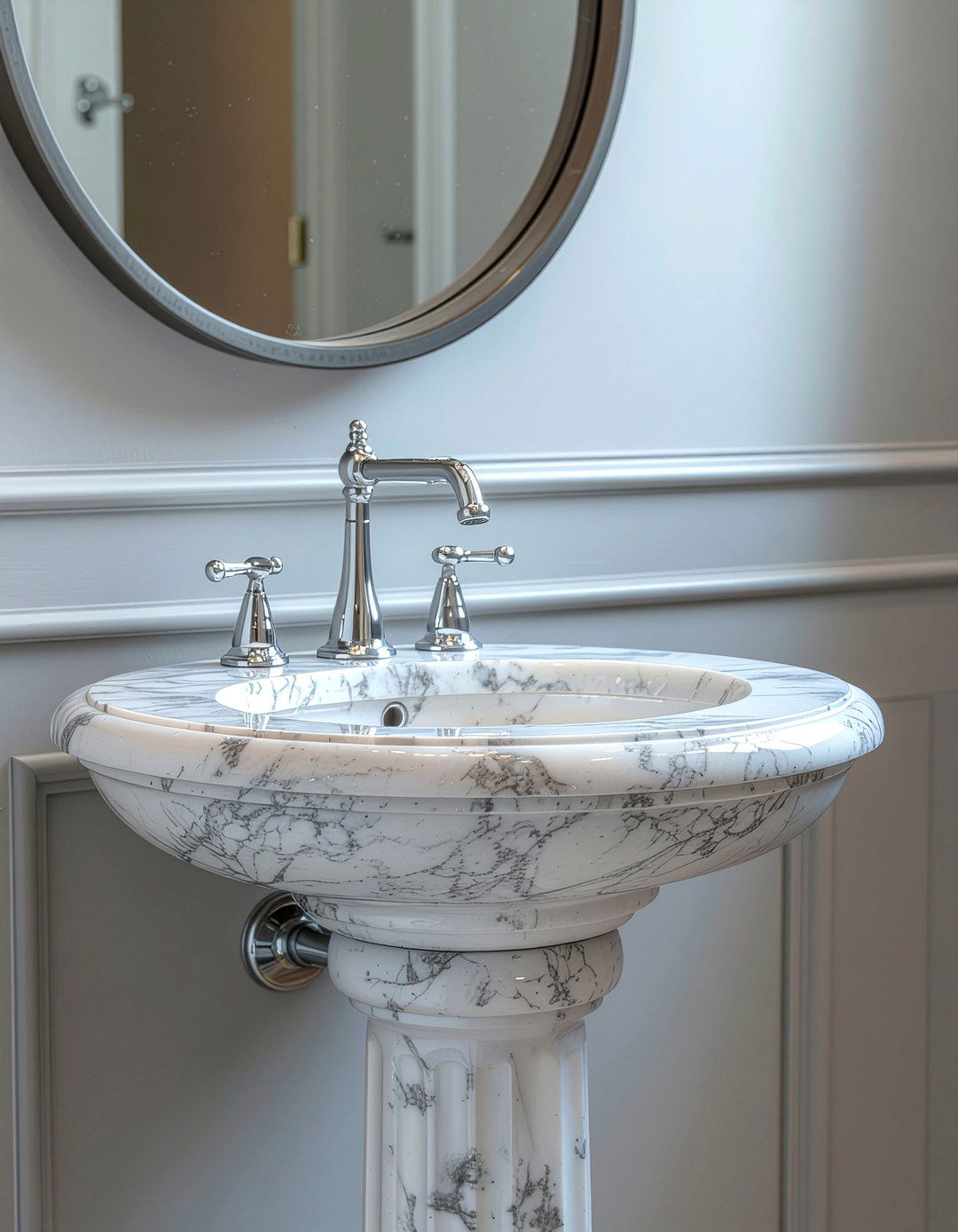 Marble Pedestal Sink - 30 bathroom character ideas