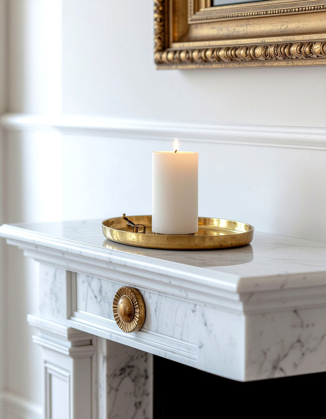Marble Pedestal Tray - 30 everyday mantel ideas