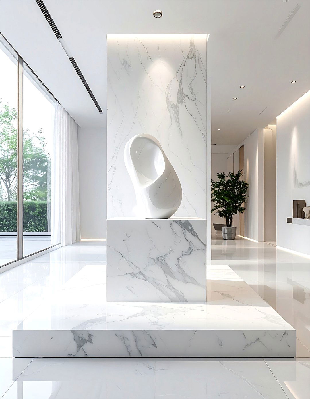 Marble Pedestal - 30 marble decor ideas