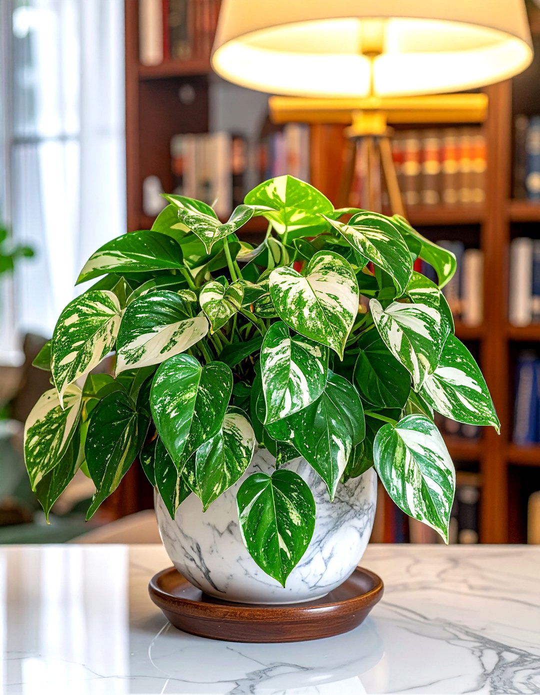 Marble Queen Pothos Library - 30 hanging plant ideas