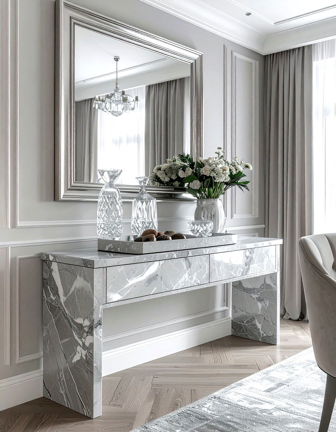 Marble Serving Tray - 30 grey dining room accessories ideas