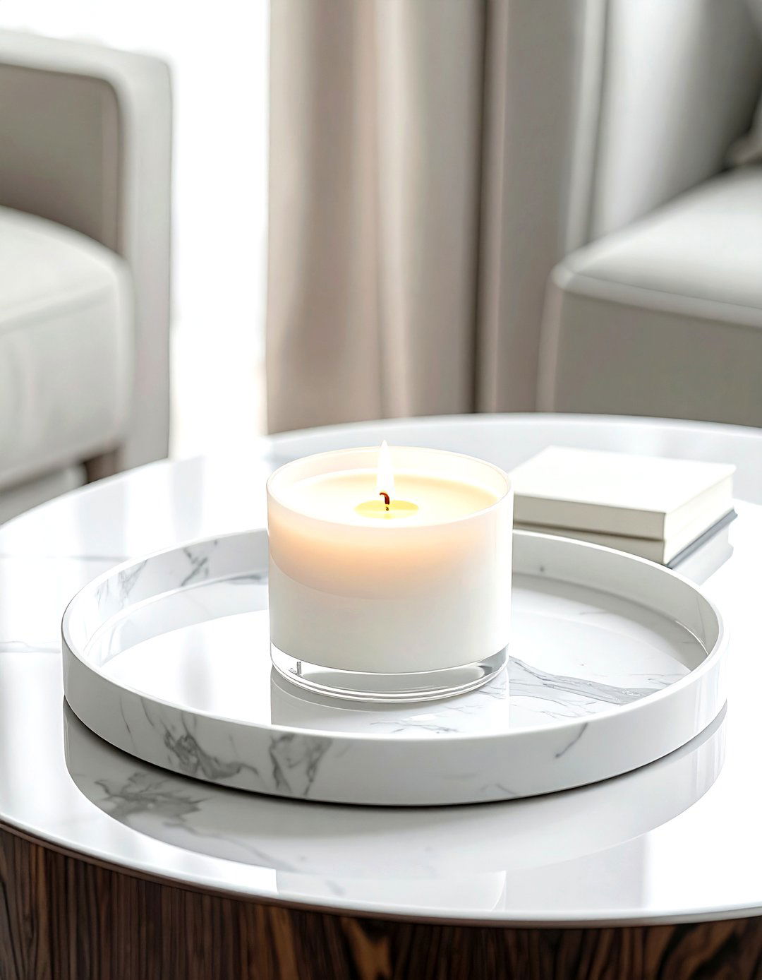 Marble Serving Tray - 30 white living room accessories ideas