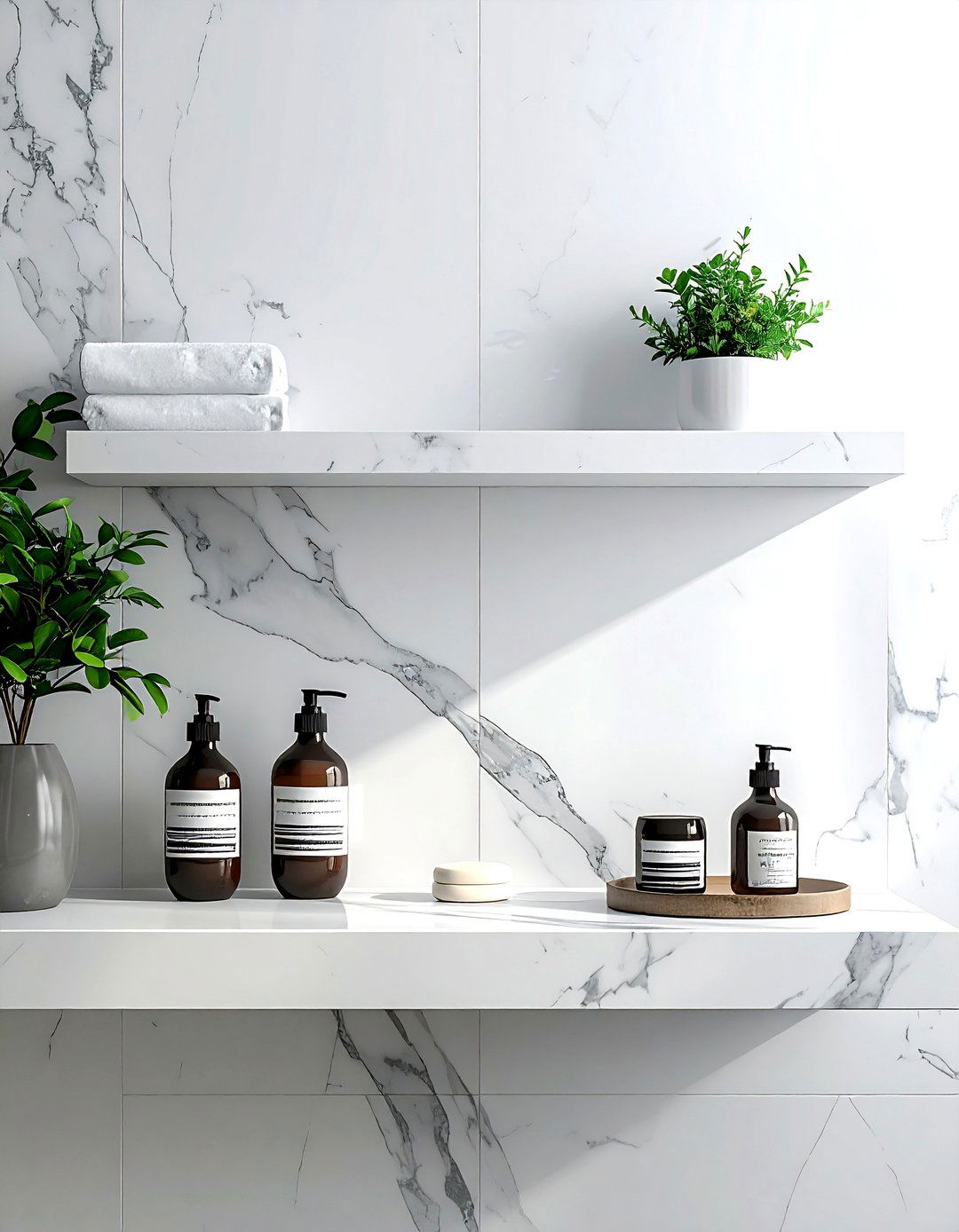 Marble Shelf - 30 marble decor ideas