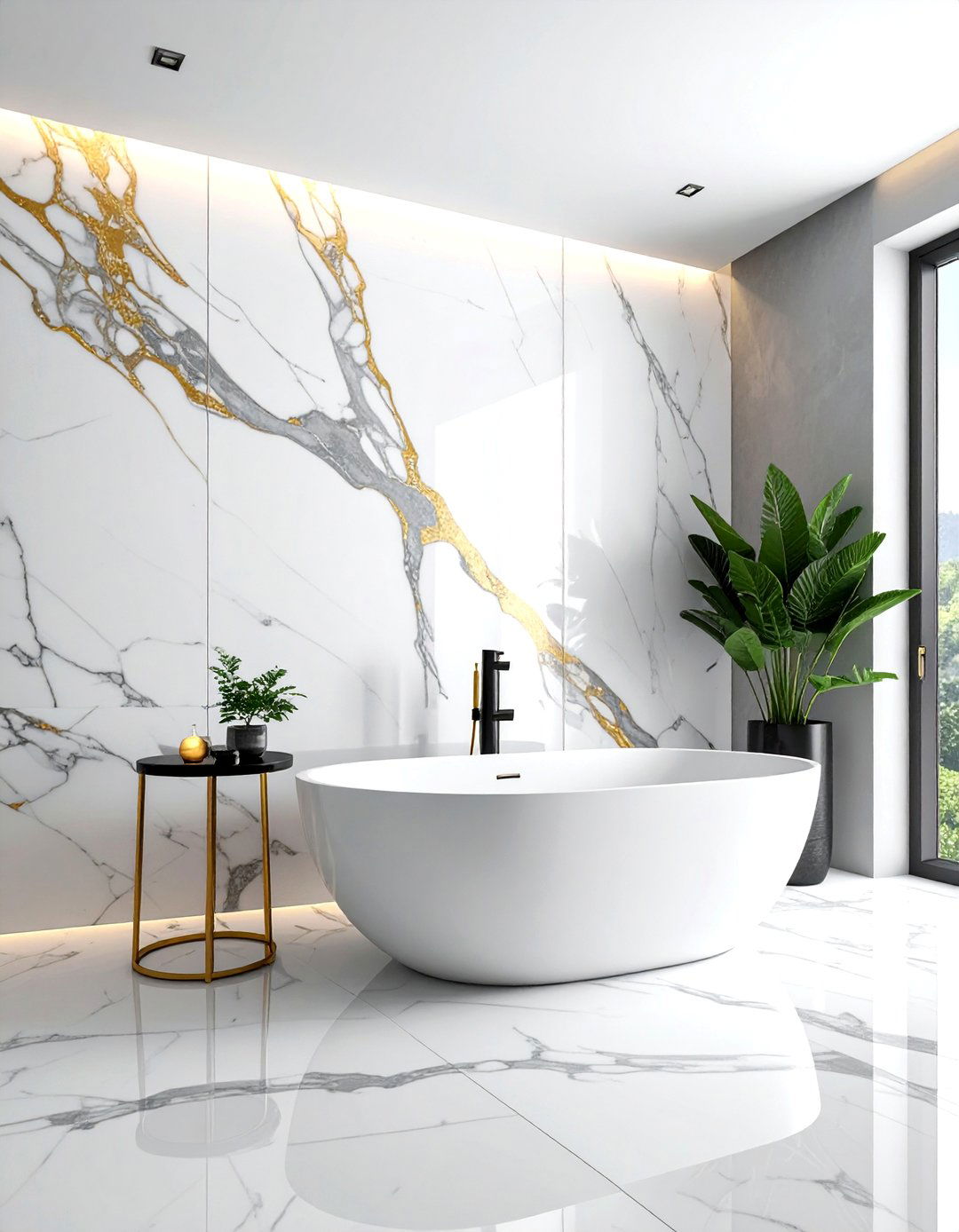 Marble Slab - 30 bathroom wall ideas