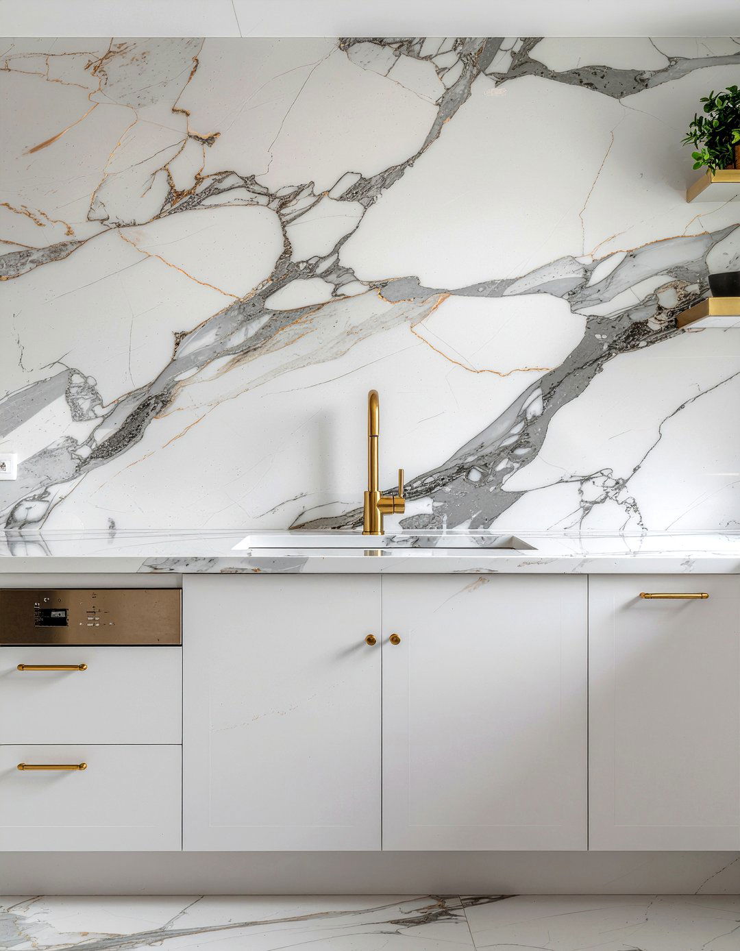 Marble Slab Backsplash - 30 kitchen trendy element ideas