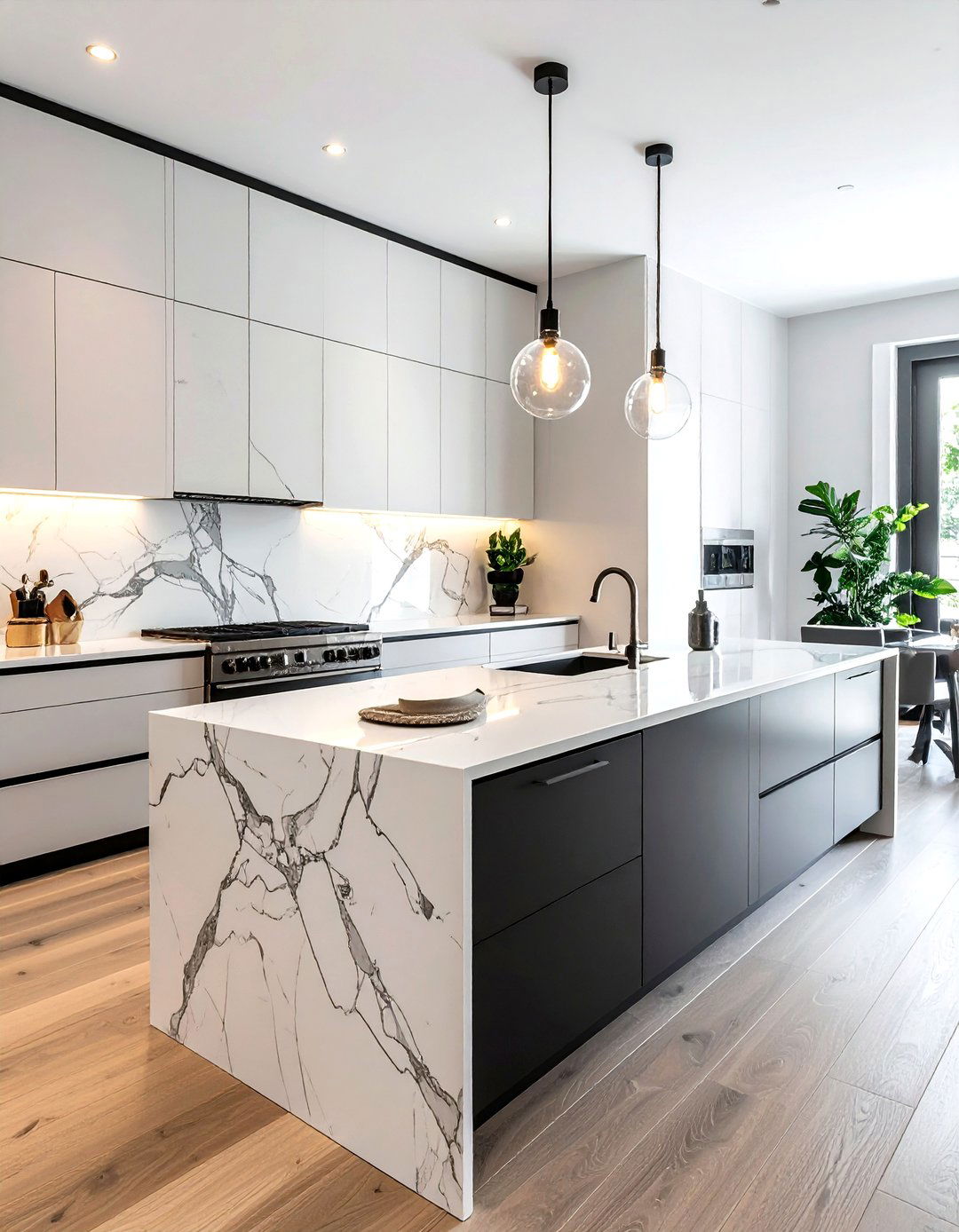 Marble Slab Backsplash - 30 one-of-a-kind kitchen ideas