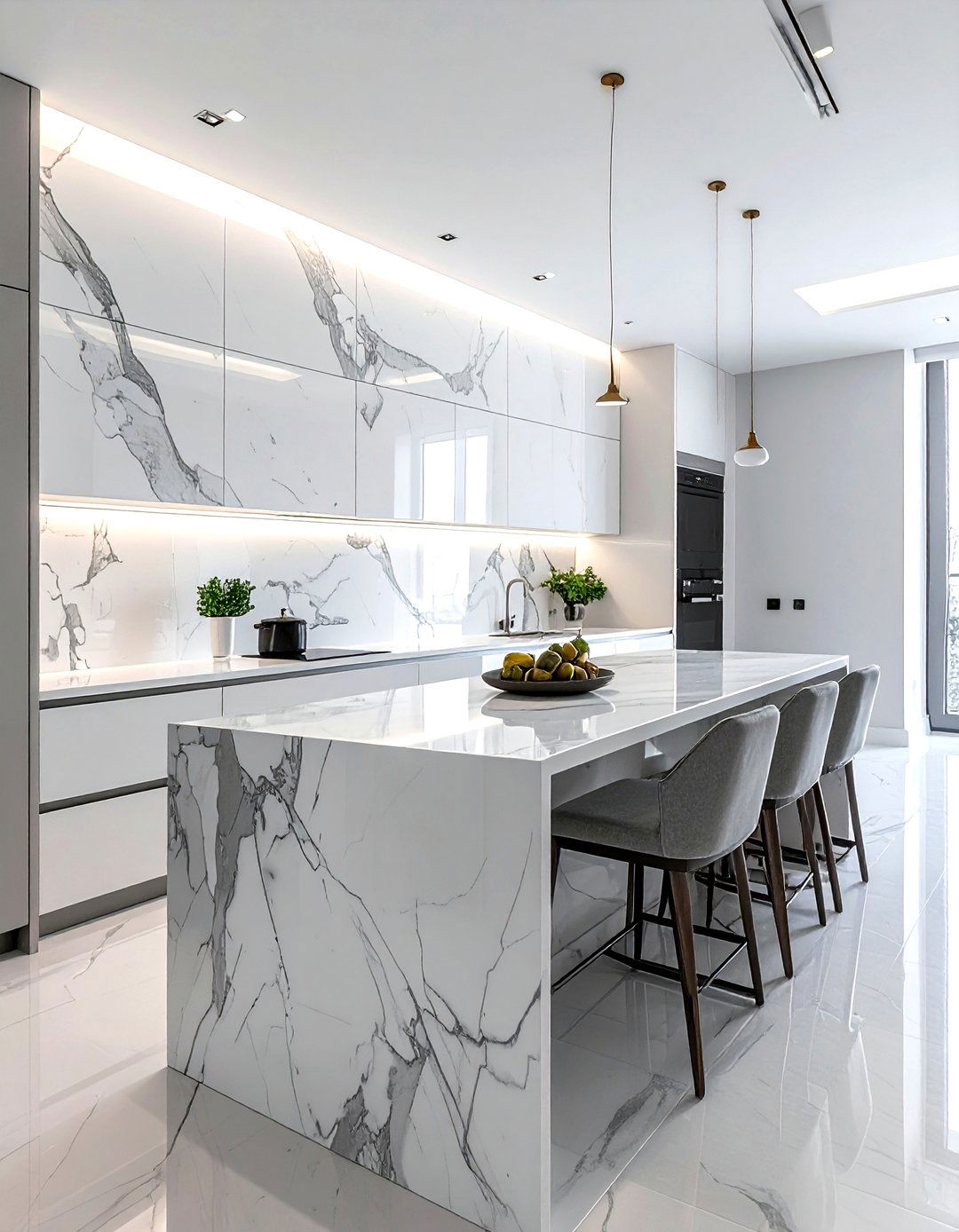 Marble Slab Backsplash - 30 functional kitchen ideas