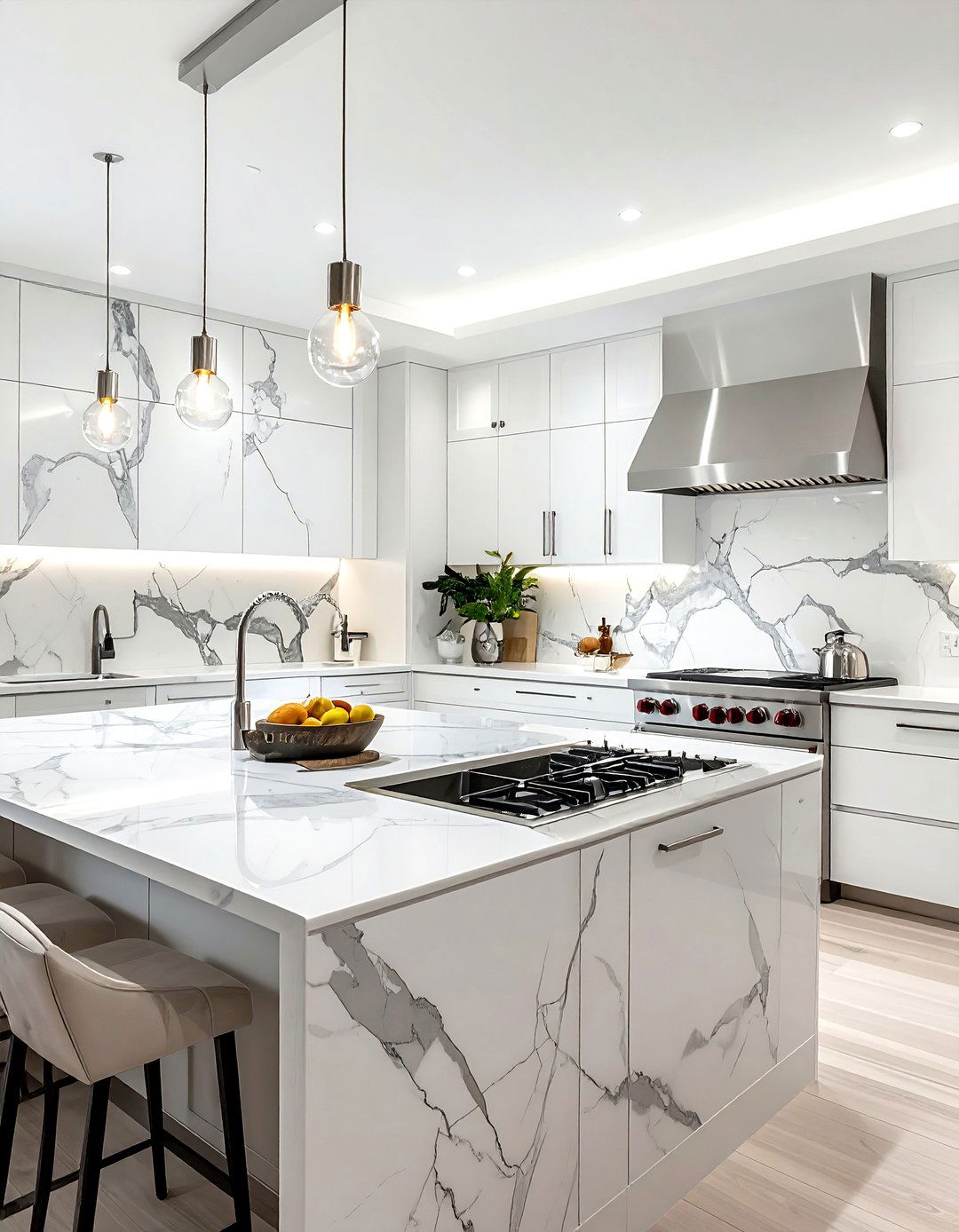 Marble Slab Backsplash Pot Filler - 30 pot filler kitchen ideas