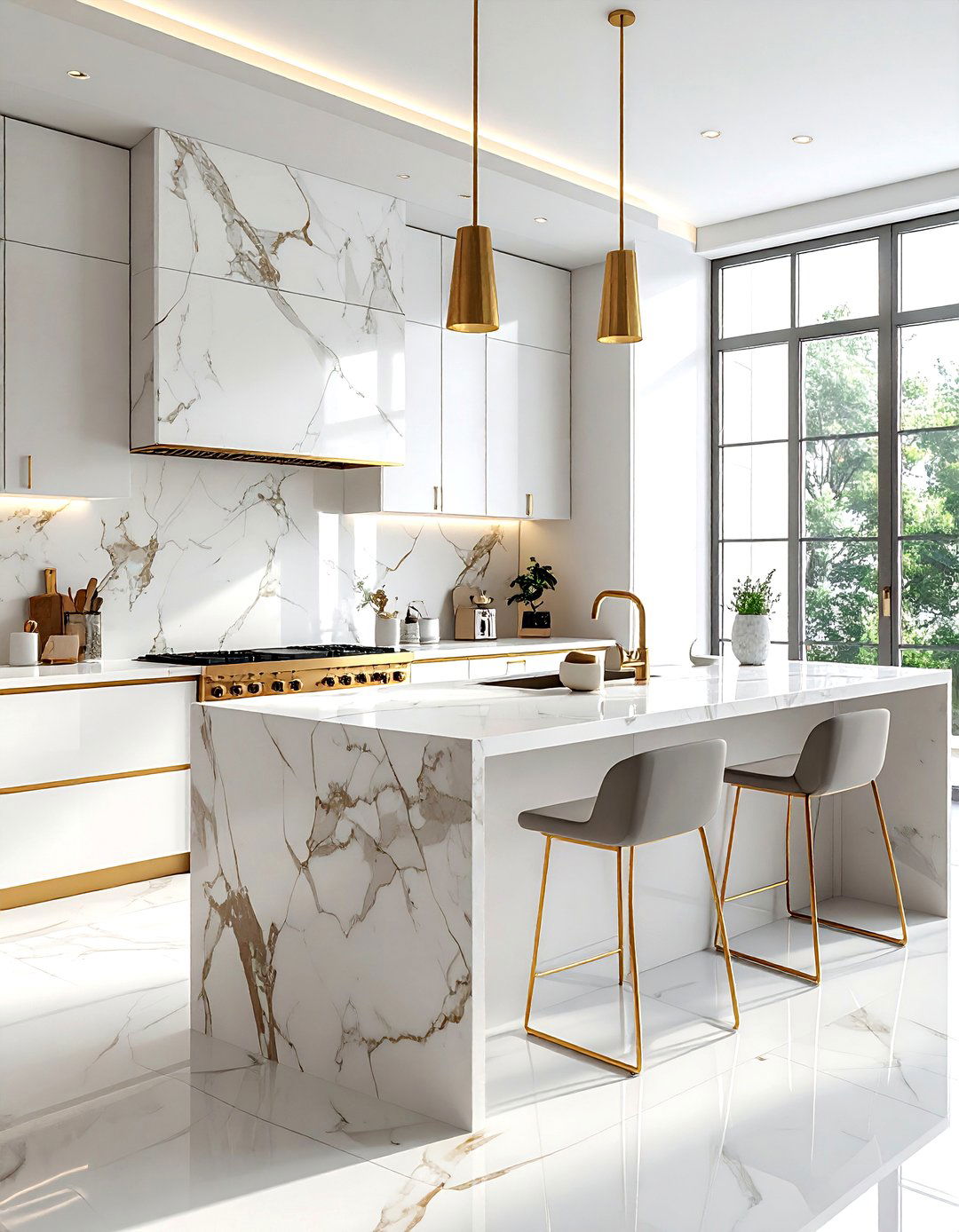 Marble Slab Kitchen - 30 clean kitchen ideas