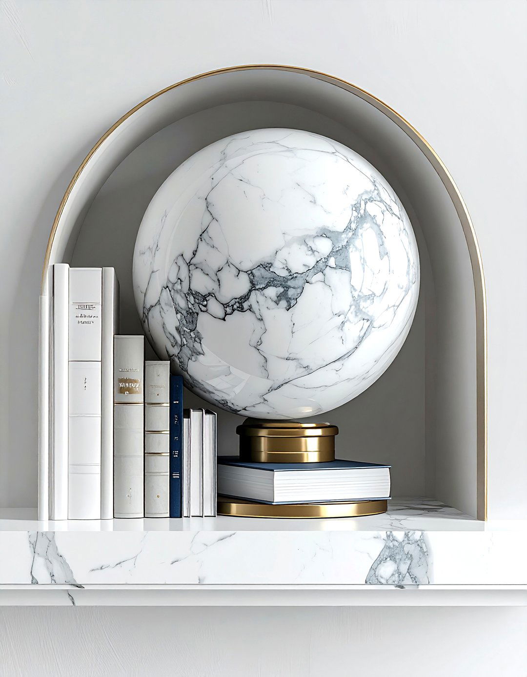 Marble Sphere Bookend - 30 orb decor ideas