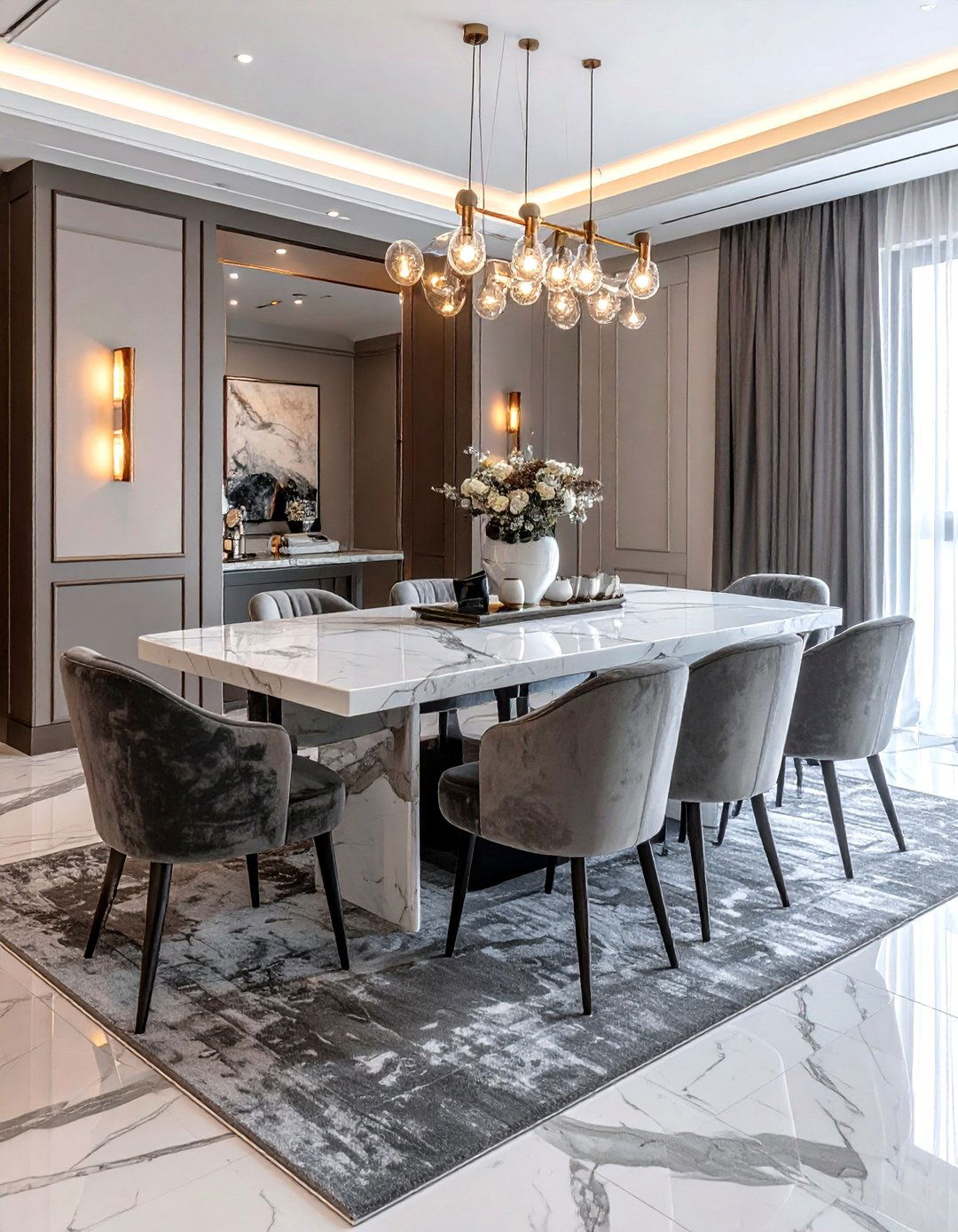 Marble Table Dining Room - 30 model home dining room ideas