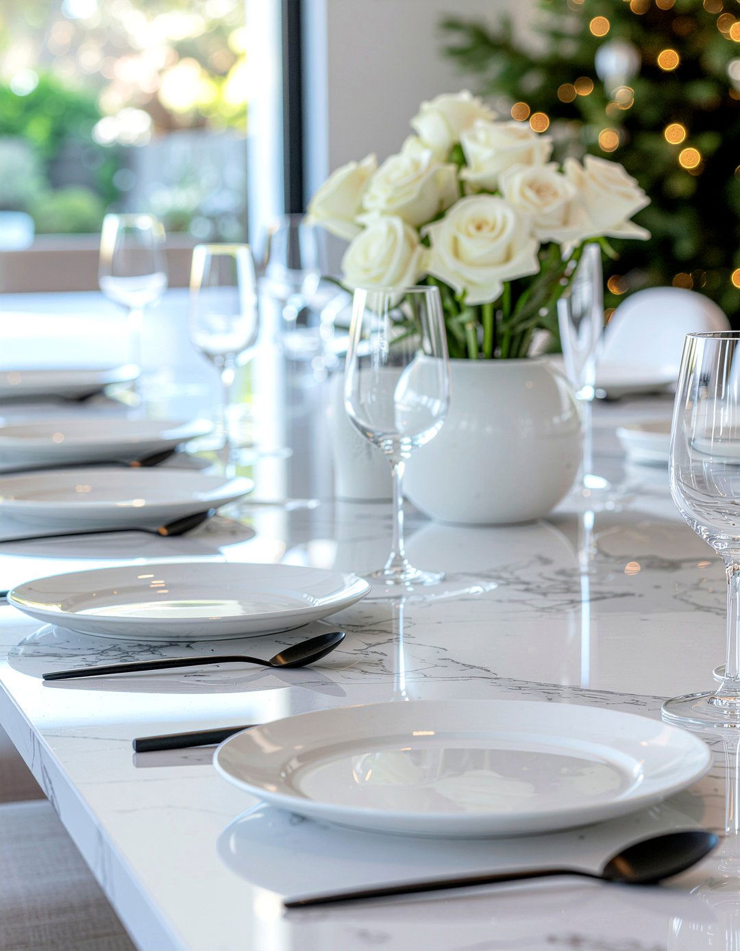 Marble Table Holiday Decor - 30 festive dining room ideas