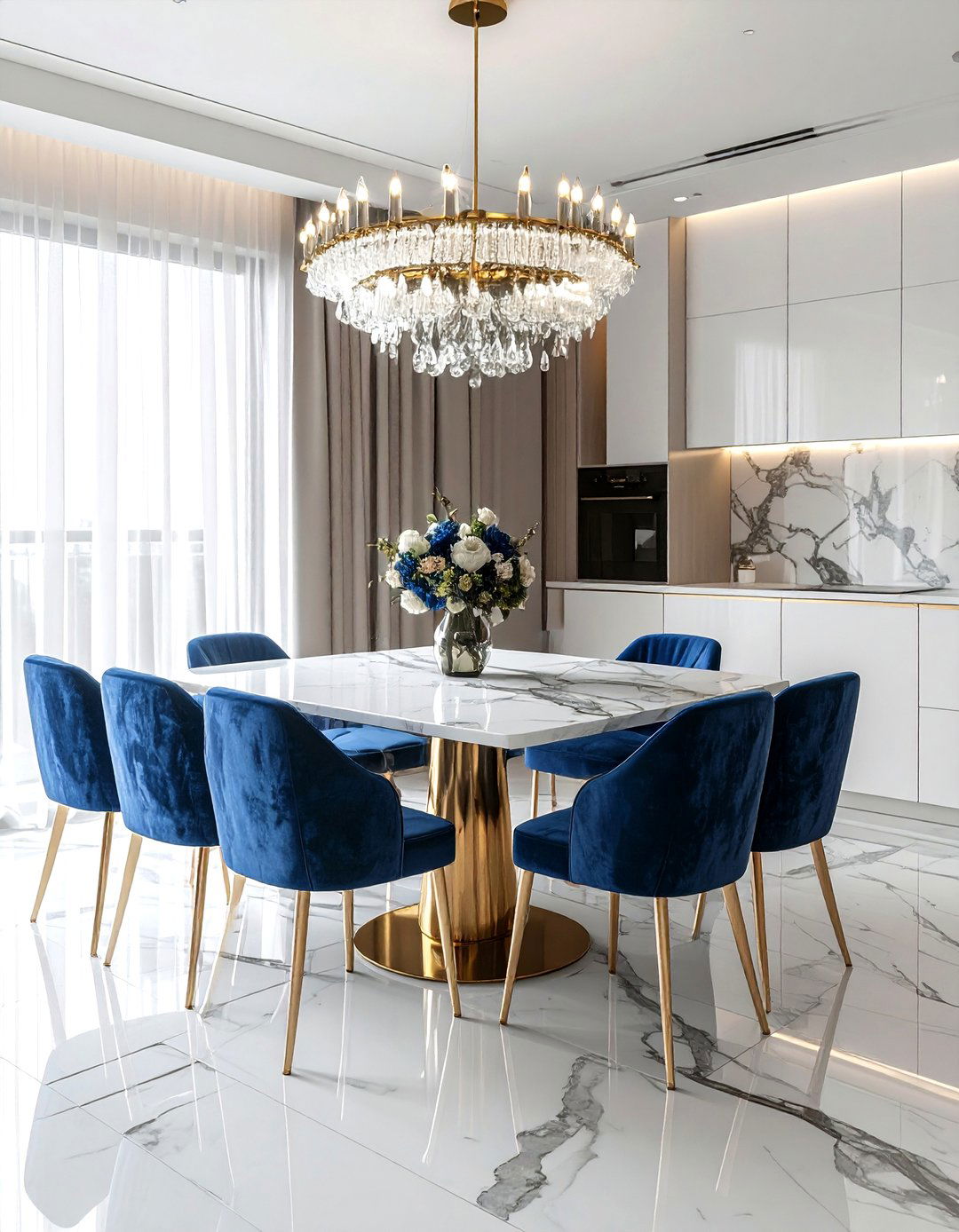 Marble Table - 30 publication-worthy dining room ideas