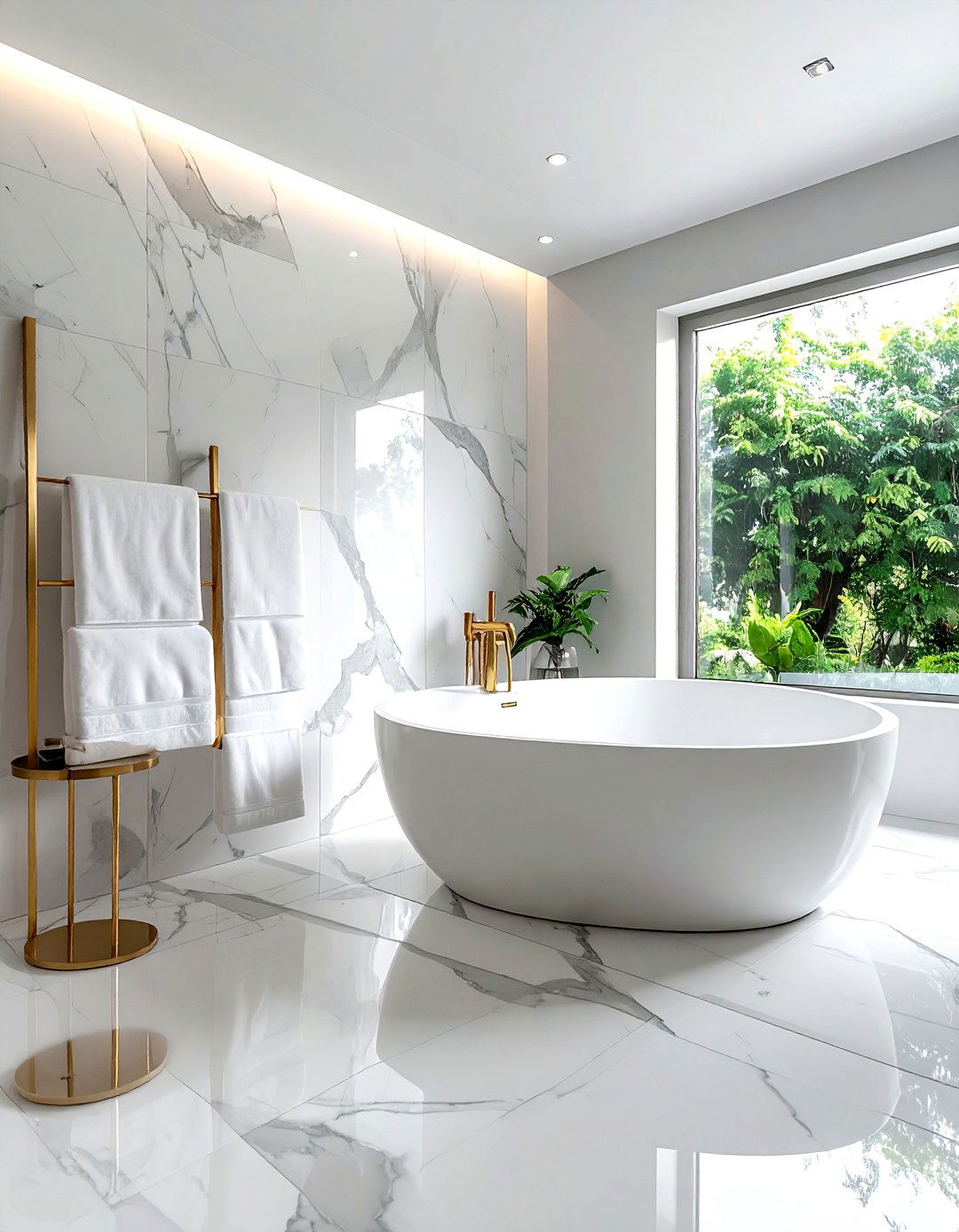 Marble Tile - 30 bathtub tile ideas