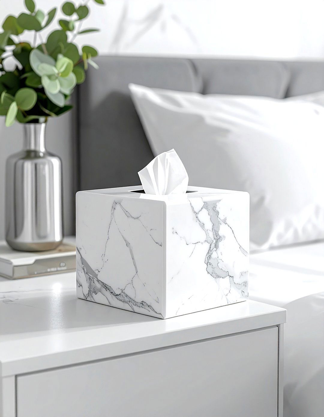 Marble Tissue Box Cover - 30 marble decor ideas