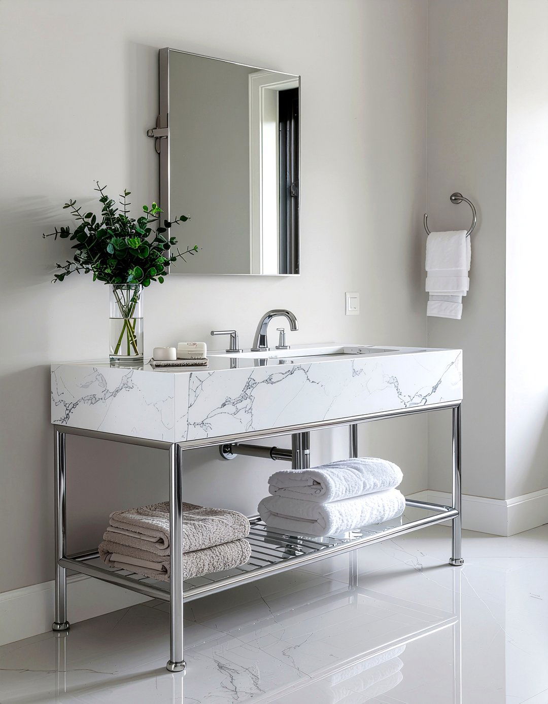 Marble Top Bathroom Console - 30 bathroom furniture ideas