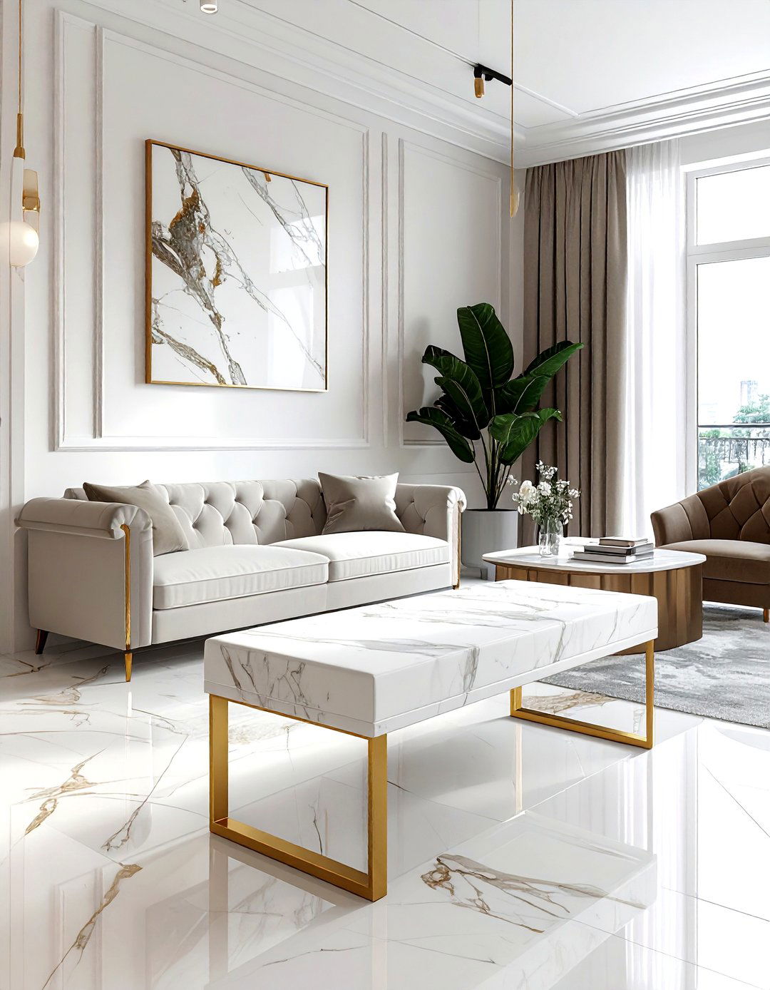 Marble Top Bench - 30 living room benches