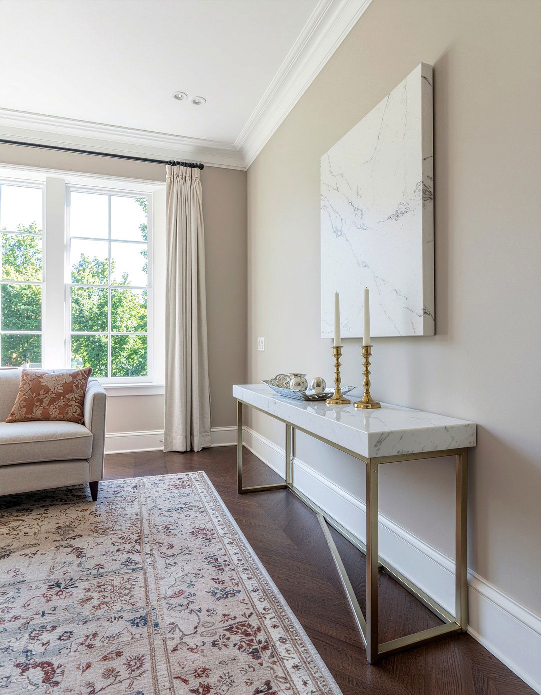 Marble Top Console - 30 living room console table ideas