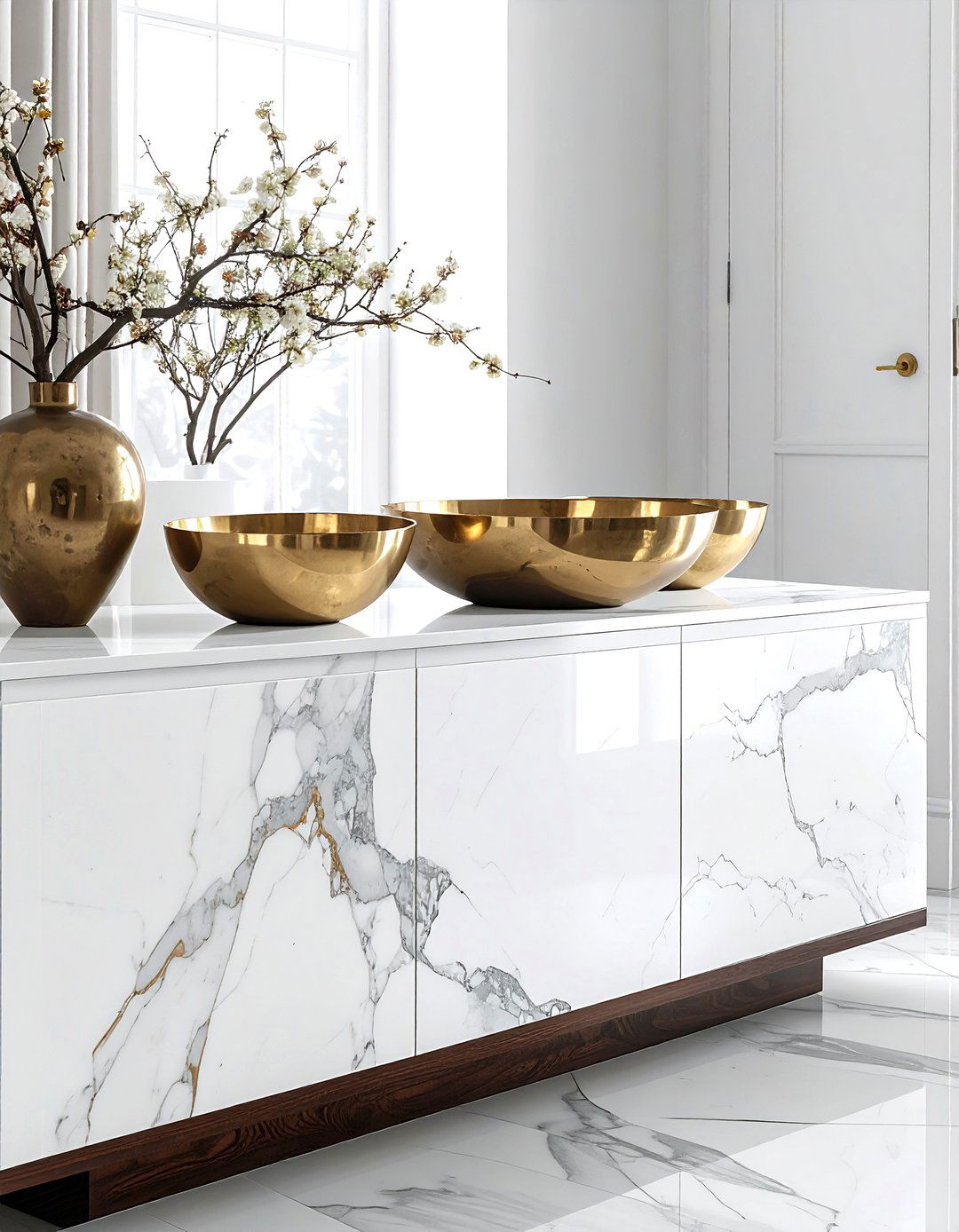 Marble Top Credenza - 30 dining room credenza ideas