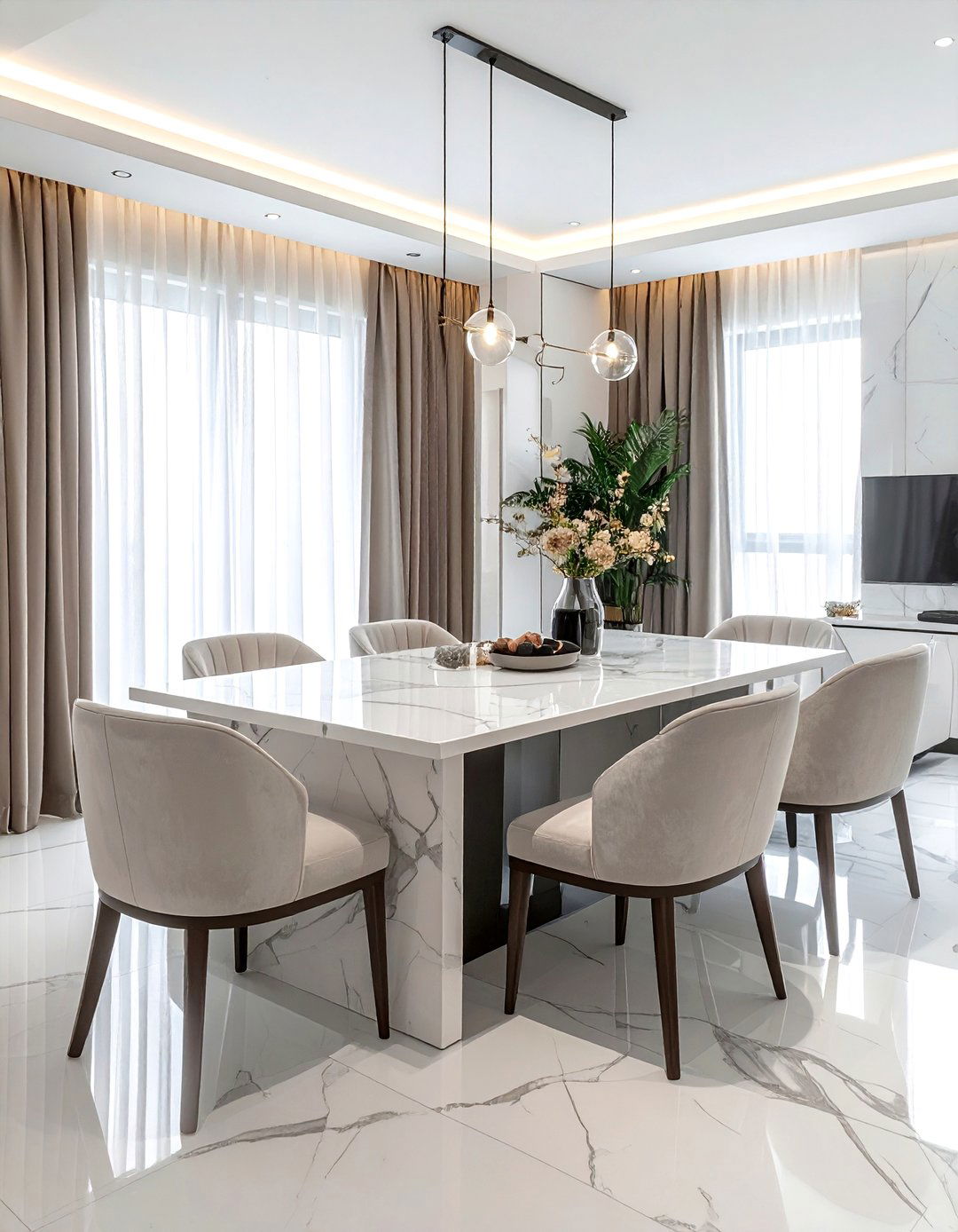 Marble Top Dining Room - 30 designer dining room ideas