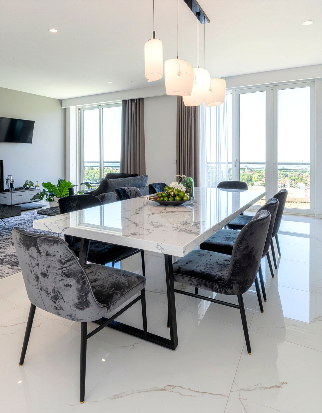 Marble Top Dining Table - 30 everyday dining room ideas