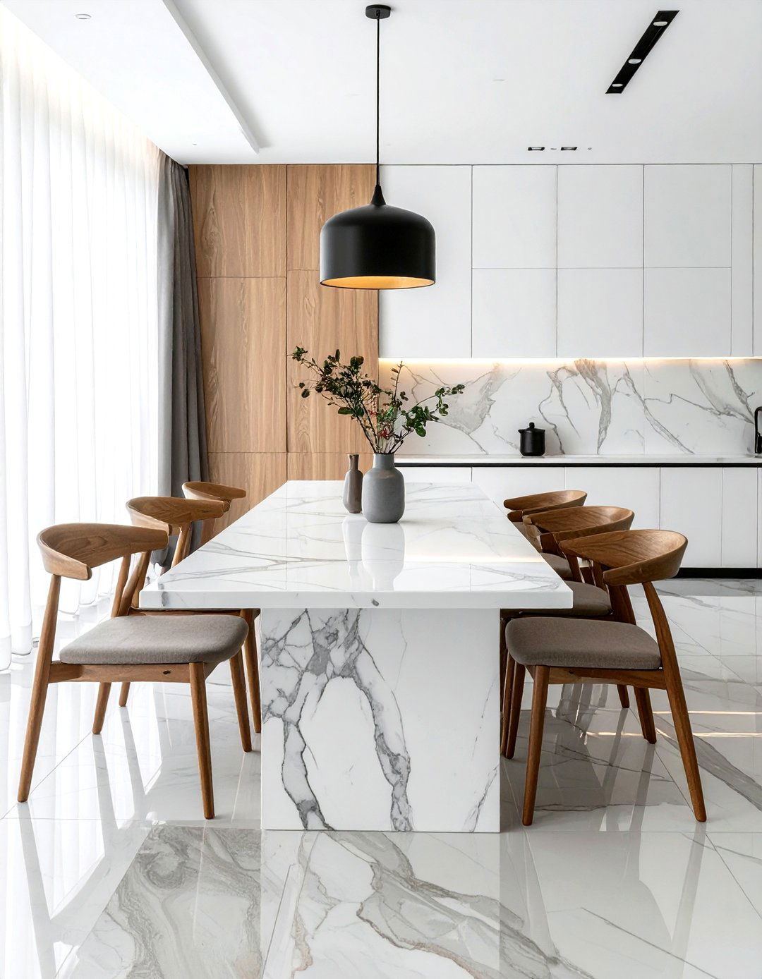 Marble Top Dining Table - 30 gorgeous dining room ideas