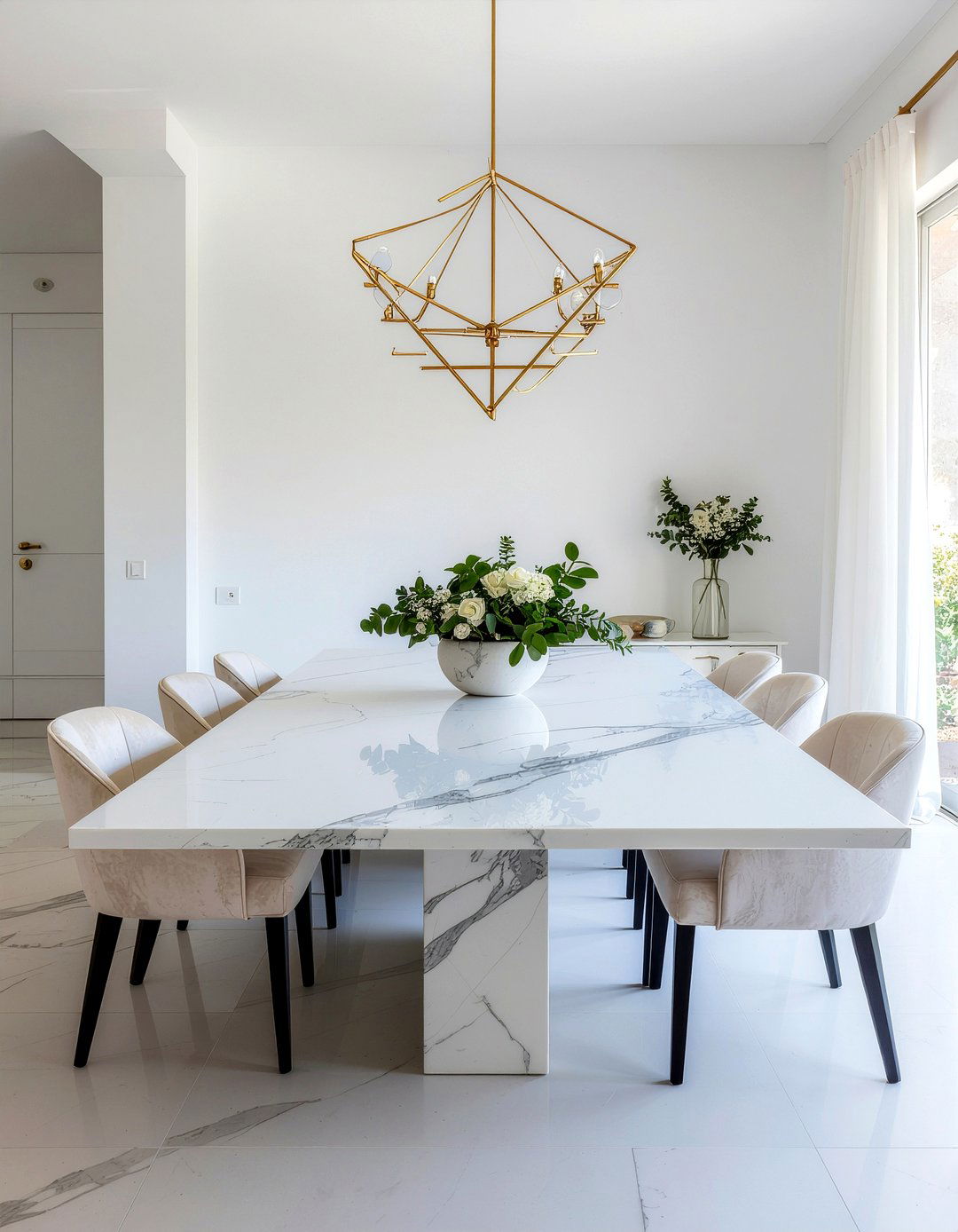 Marble Top Dining Table - 30 Greek dining room ideas