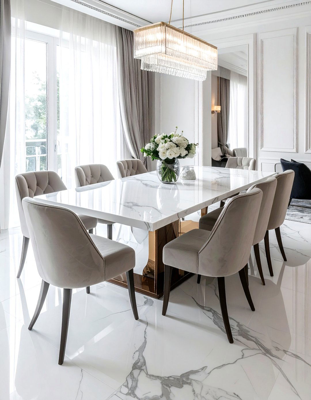 Marble Top Dining Table - 30 rectangular dining table ideas