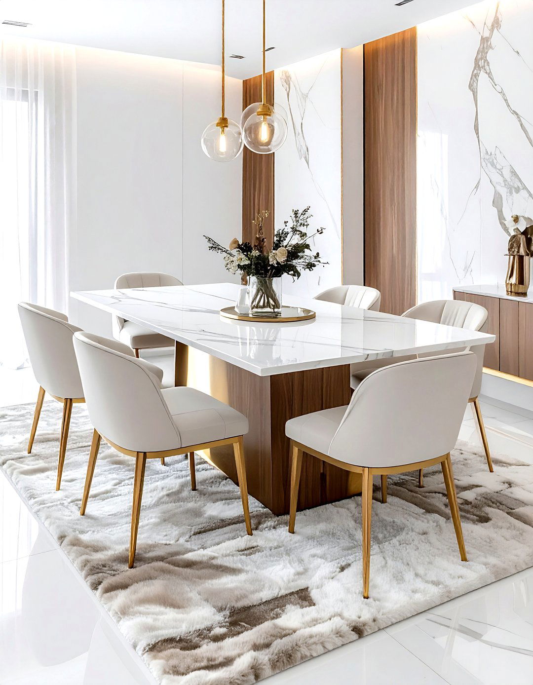 Marble Top Dining Table - 30 surprising dining room ideas